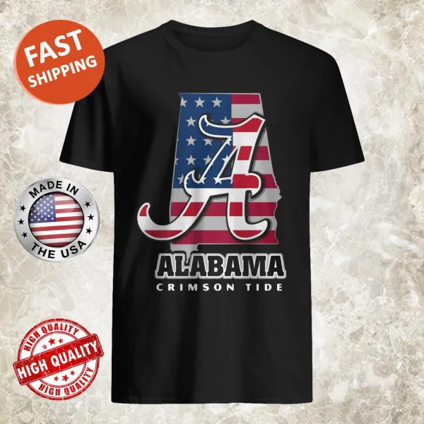 Alabama Crimson Tide shirt with American flag design