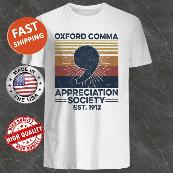 Vintage shirt celebrating the Oxford comma