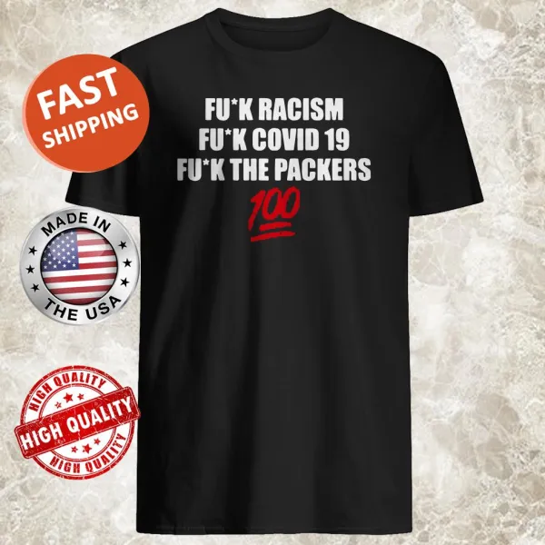 Bold statement t-shirt addressing social issues and sports rivalries.