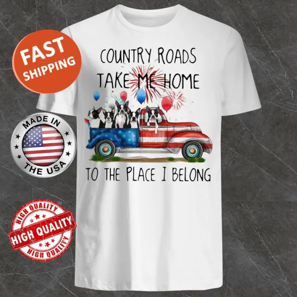Country Roads Take Me Home shirt with a nostalgic design