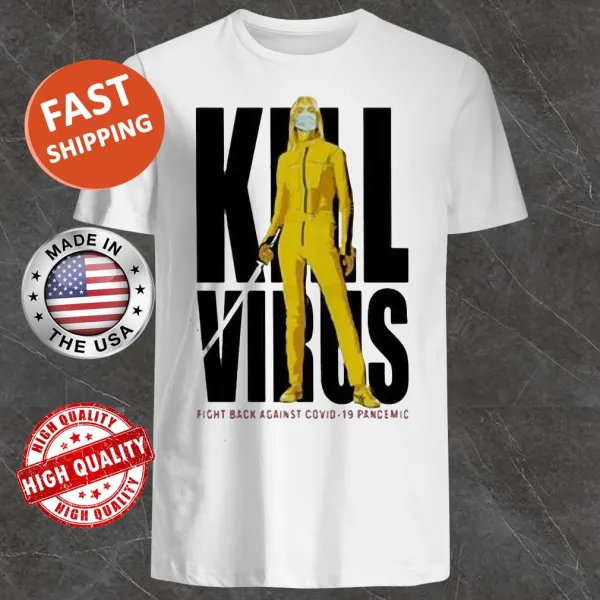 Bold typography shirt promoting fight against Covid-19 pandemic