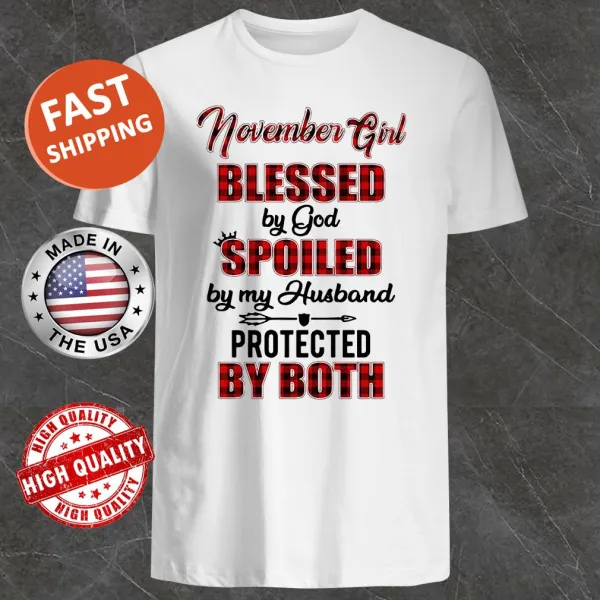 Wholesome shirt for November girls with a family-oriented message.