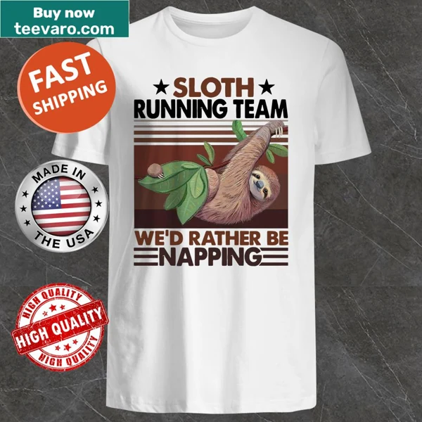 Vintage shirt with playful sloth graphic and napping theme