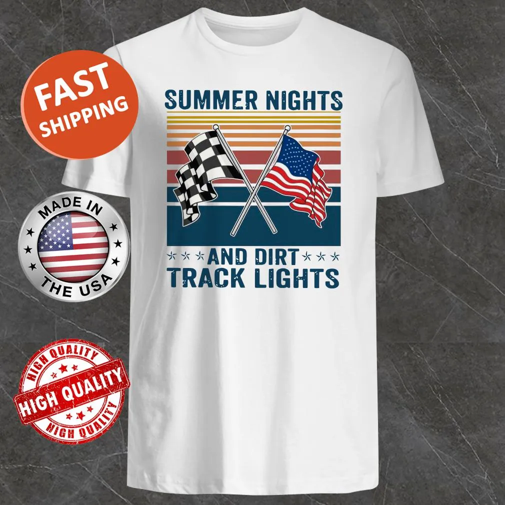 Vintage-style shirt capturing summer nights and dirt track lights