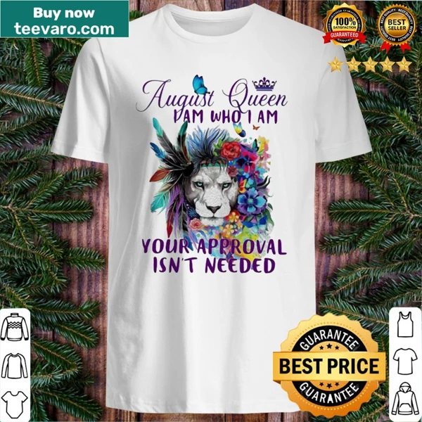 Empowering t-shirt for August queens with lion and flower graphics