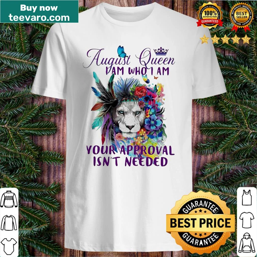 Empowering t-shirt for August queens with lion and flower graphics