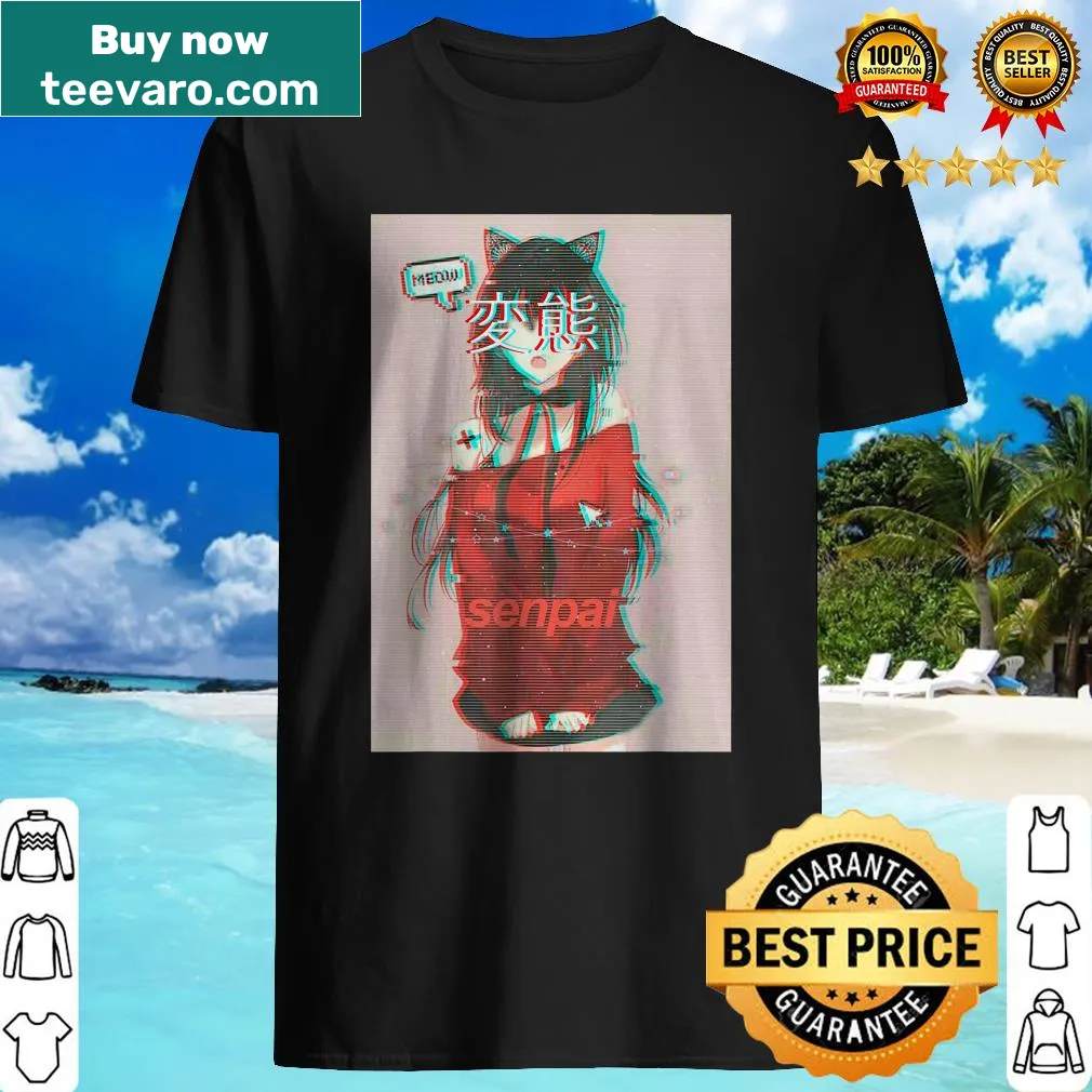 Vaporwave Japanese Futurism t-shirt with anime-inspired graphics