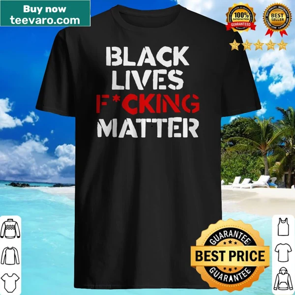 Bold shirt with the phrase Black Lives Matter promoting equality