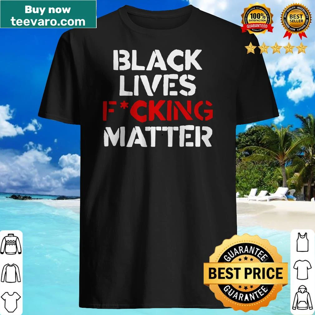 Bold shirt with the phrase Black Lives Matter promoting equality