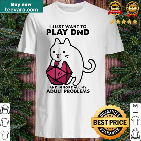 Funny D&D-themed shirt featuring a cat and gaming quote