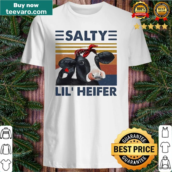 Vintage distressed shirt with the phrase 'Salty Lil’ Heifer' and cow graphic