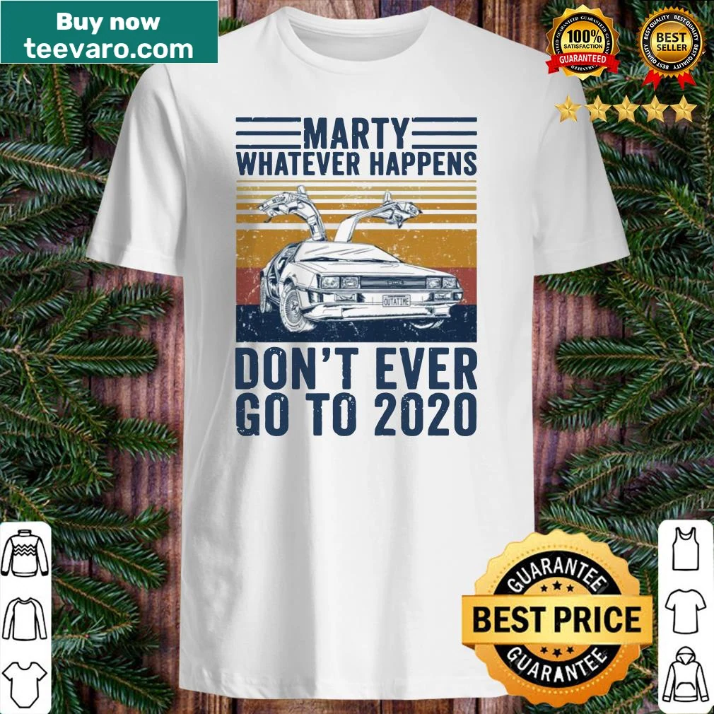Graphic tee featuring a Delorean and the text about 2020