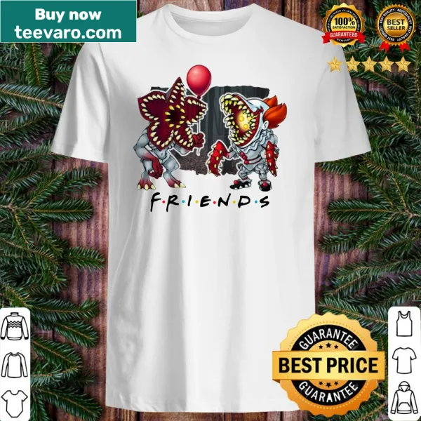 Cartoon-style shirt featuring Demogorgon and Pennywise