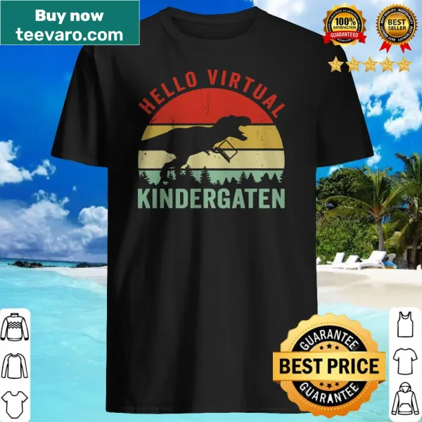Cute dinosaur t-shirt for kids with a hello message.