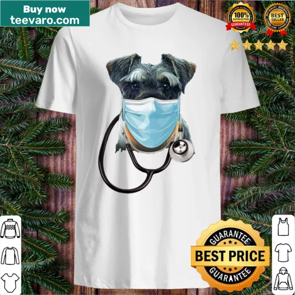 Charming shirt with a Schnauzer and medical elements