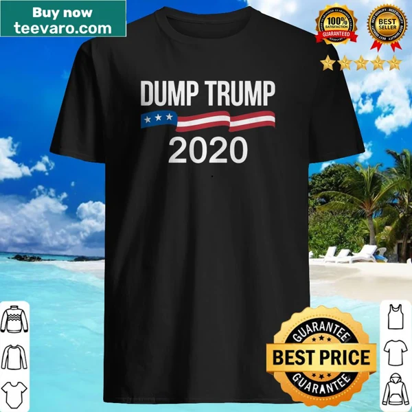 Text 'Dump Trump 2020' on shirt