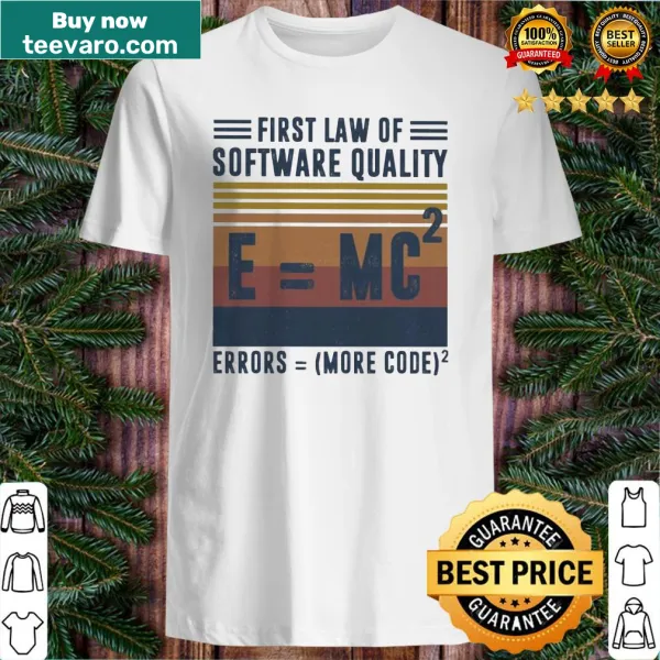 Vintage shirt with humorous software quality law text