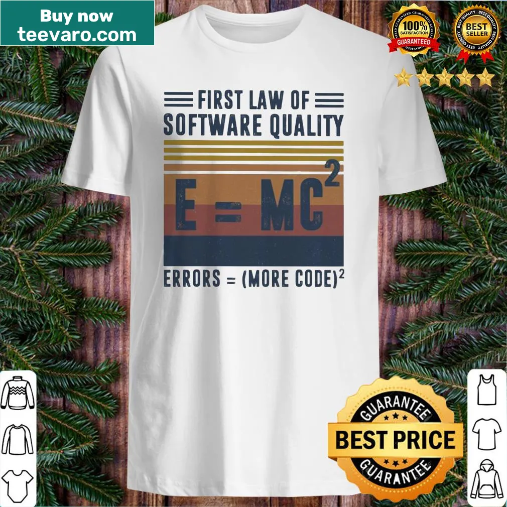 Vintage shirt with humorous software quality law text