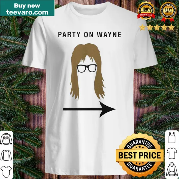 Playful Garth-themed shirt with party graphic