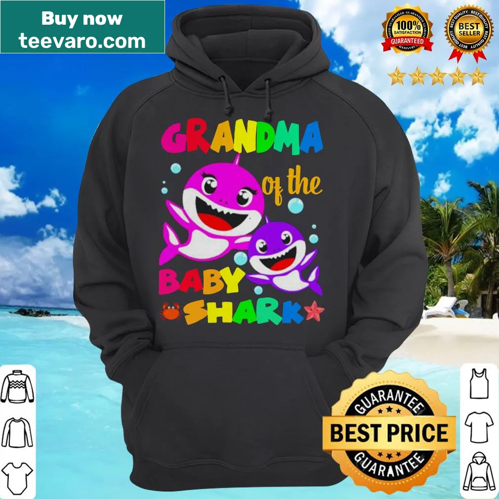 Shirt celebrating grandmothers with a Baby Shark design — on a hoodie