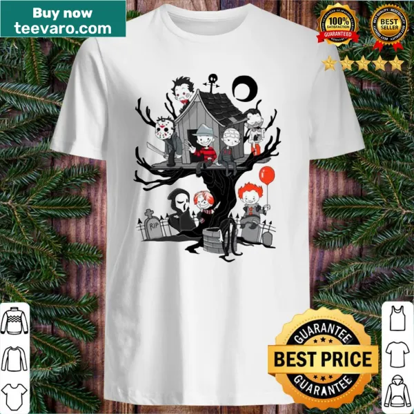Cute chibi horror characters graphic shirt