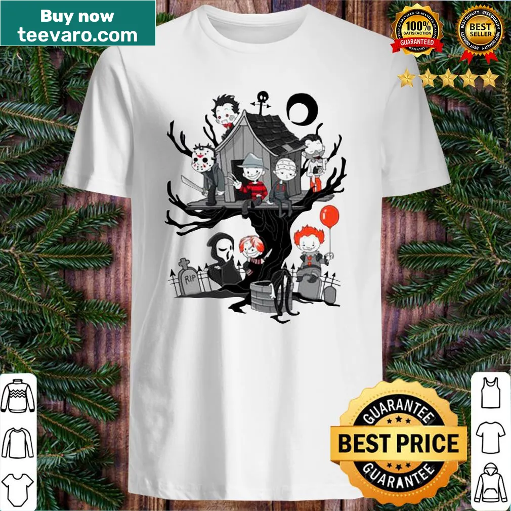 Cute chibi horror characters graphic shirt