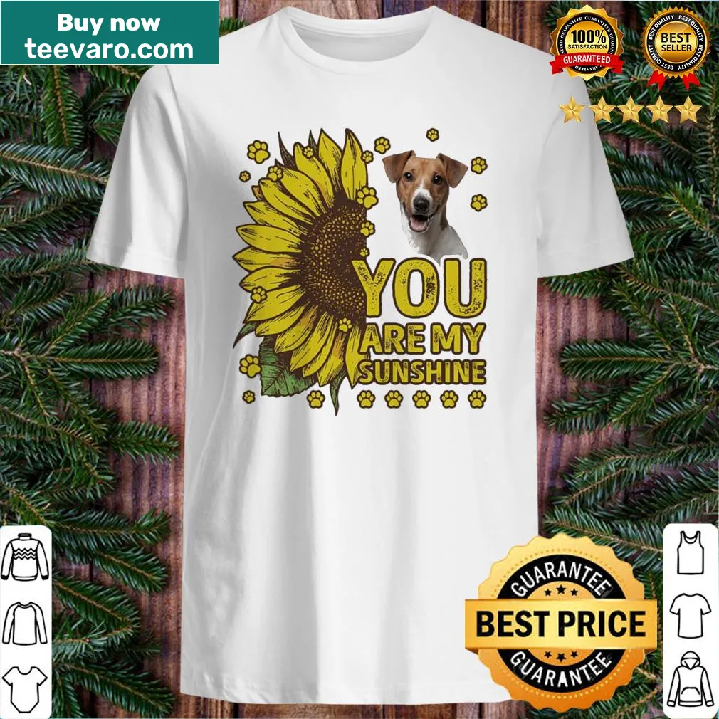 Jack Russell graphic shirt with 'You are My Sunshine' text