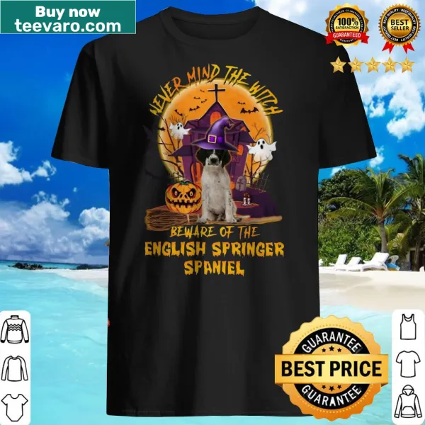 Whimsical Halloween shirt featuring an English Springer Spaniel