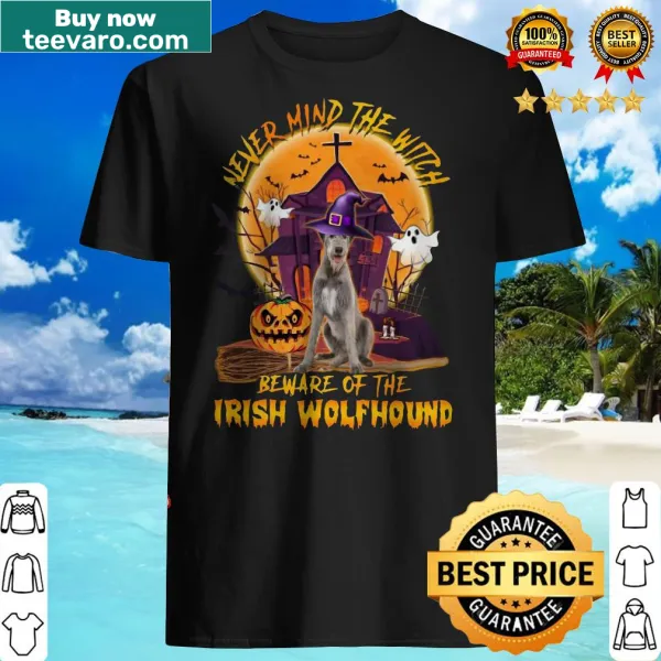 Halloween shirt featuring Irish Wolfhound and humorous text