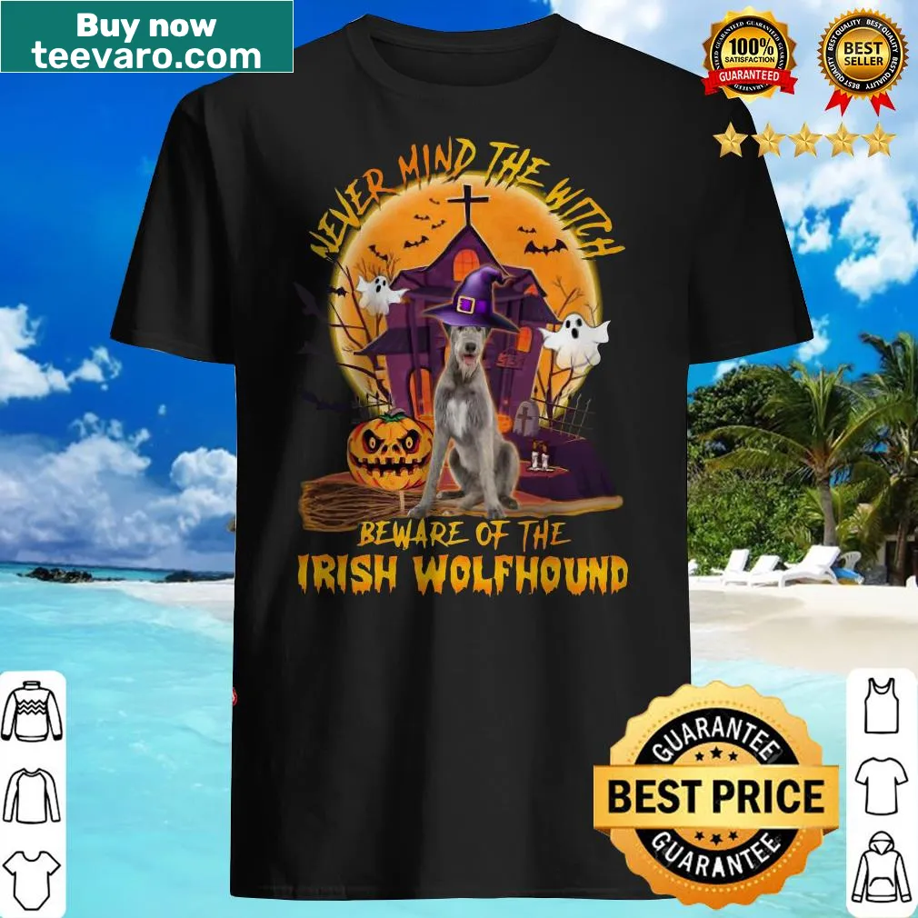 Halloween shirt featuring Irish Wolfhound and humorous text