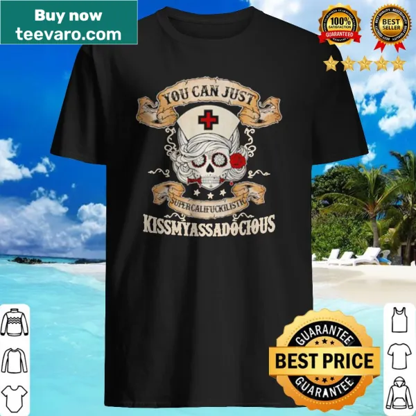 Nurse shirt featuring a humorous skull design and funny text
