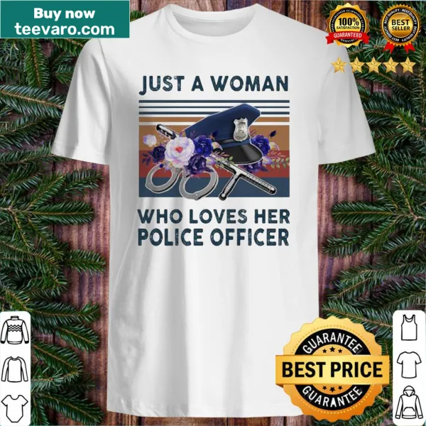 Vintage shirt for women with retro text about loving a police officer