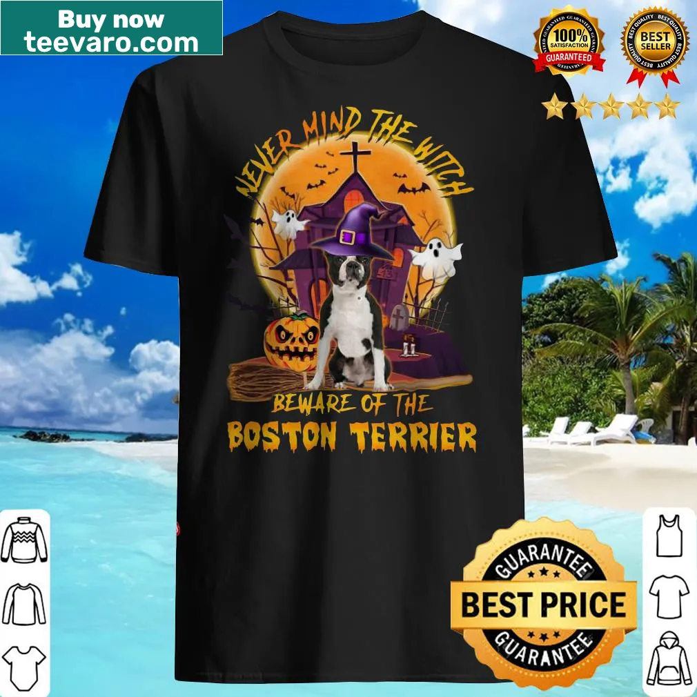 Halloween shirt with Boston Terrier silhouette and playful text