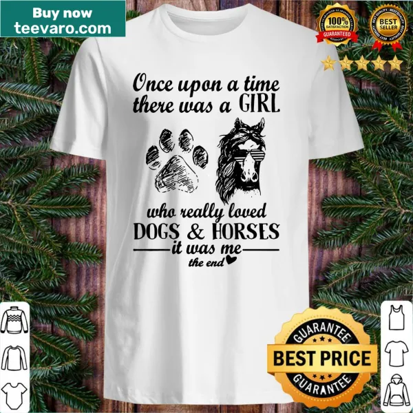 Heartfelt shirt telling a story about loving dogs and horses.