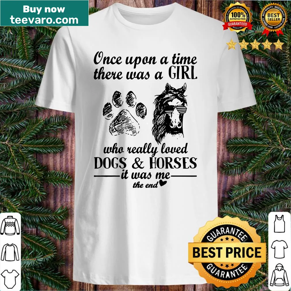 Heartfelt shirt telling a story about loving dogs and horses.