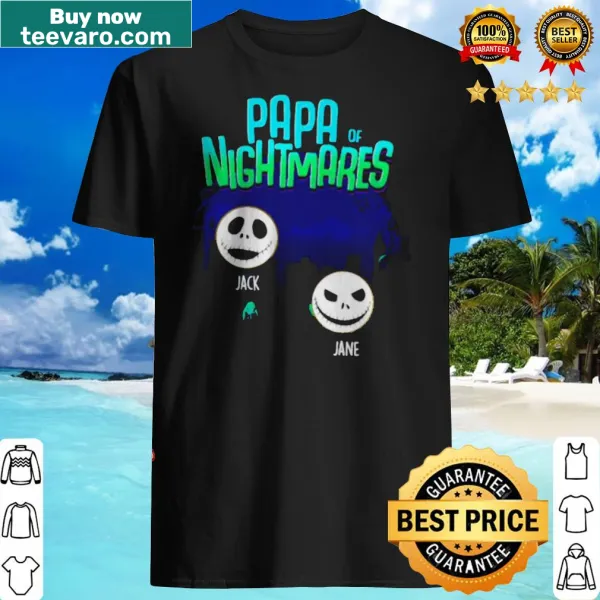 Humorous Parents of Nightmares shirt with names Jack and Jane