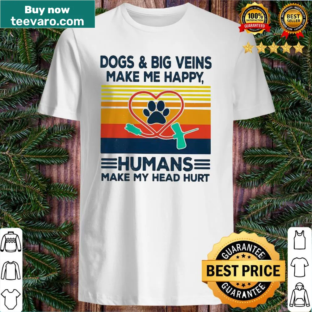 Vintage distressed shirt with humorous text about dogs and humans