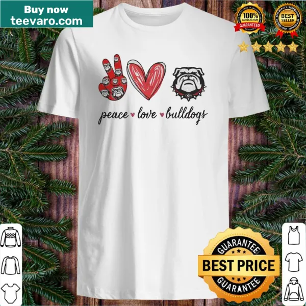 Typography design with 'Peace Love Georgia Bulldogs' text