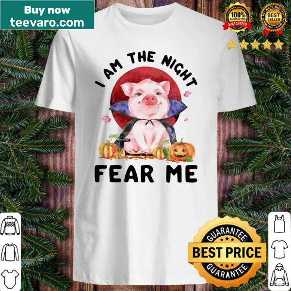 Illustration of a pig witch with sunset and text