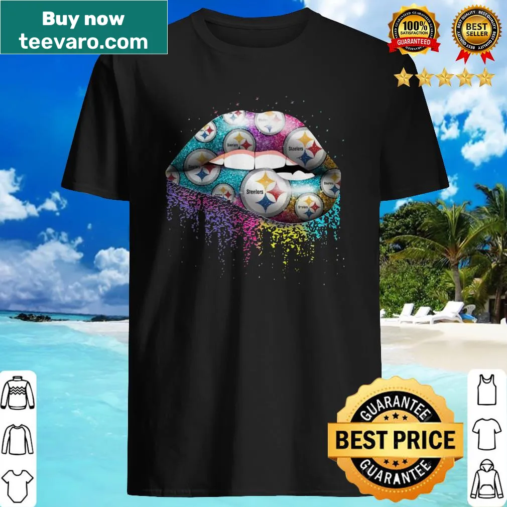 Pittsburgh Steelers themed shirt with lips graphic