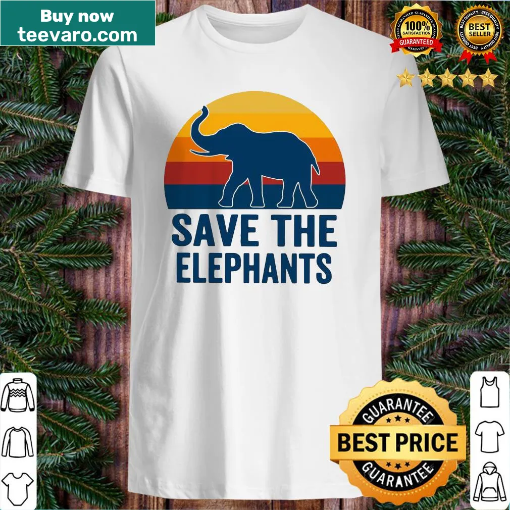 Vintage t-shirt featuring elephants with 'Save The Elephant' message