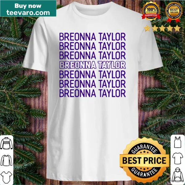 Shirt with the phrase 'Say Her Name' for Breonna Taylor.