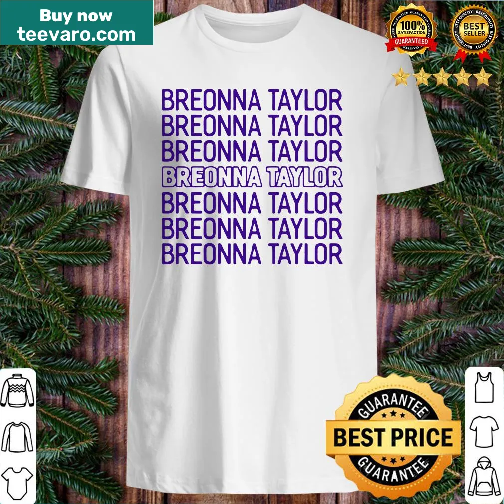 Shirt with the phrase 'Say Her Name' for Breonna Taylor.