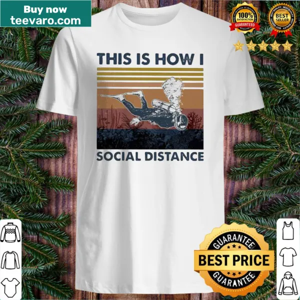 Vintage scuba diving shirt with humorous social distancing text