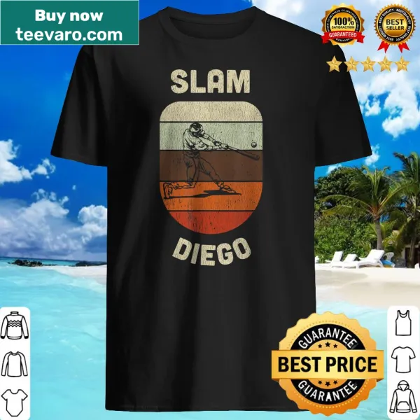 Funny shirt with the phrase 'Slam Diego' celebrating San Diego baseball