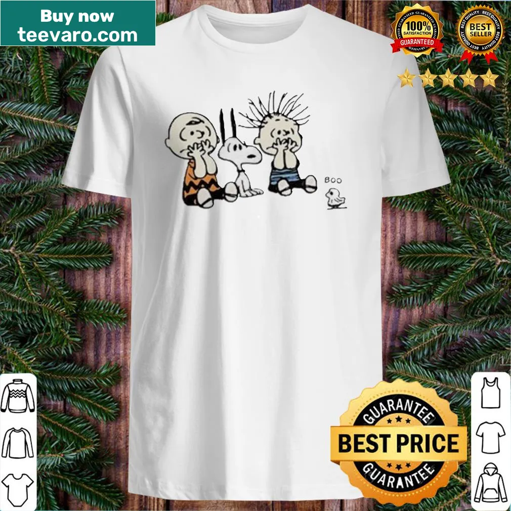 Halloween shirt featuring Snoopy, Charlie Brown, and Linus van Pelt