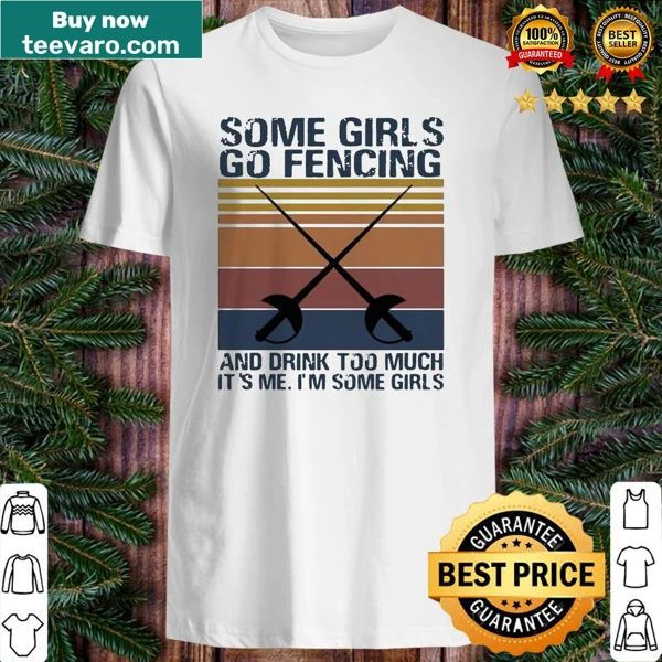 Vintage fencing shirt with playful design about drinking too much
