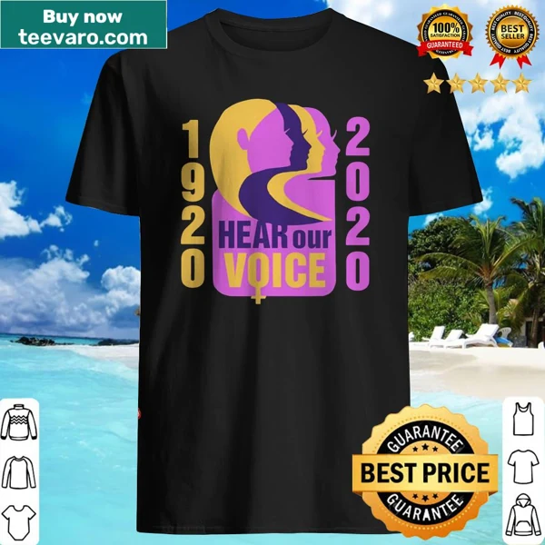 Commemorative shirt celebrating women's suffrage and voting rights.