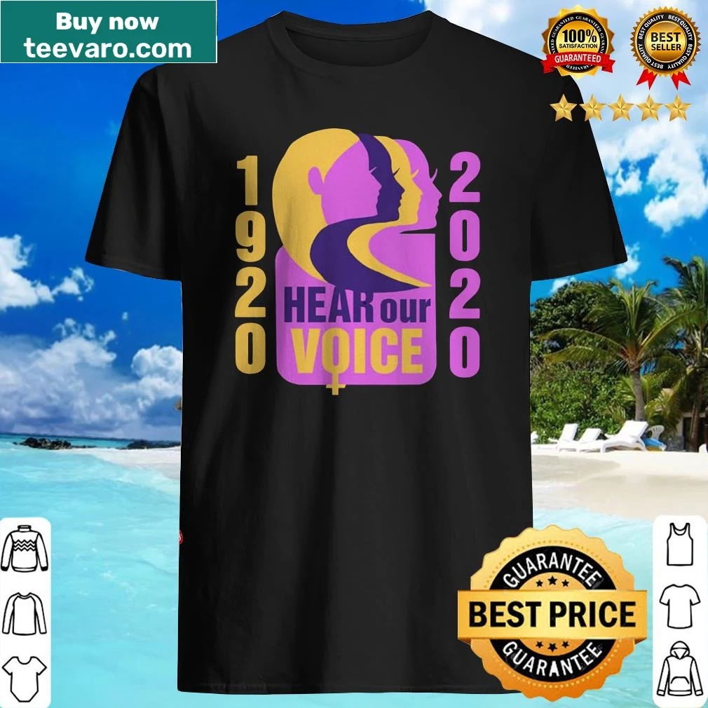 Commemorative shirt celebrating women's suffrage and voting rights.