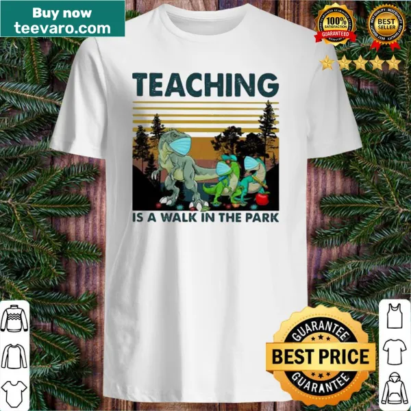 Vintage dinosaur-themed shirt about teaching and COVID-19